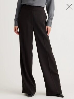 Quince Stretch Crepe Classic Trouser Pants in Black Size 12